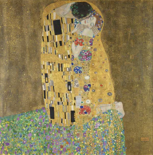 Густав Климт. Поцелуй (Влюблённые). 1909