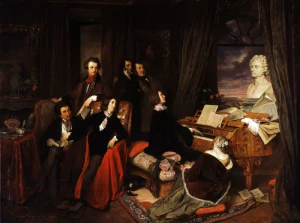 Йозеф Данхаузер. Портрет Франца Листа за роялем. 1840