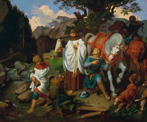 Йозеф фон Фюрих. Рудольф Габсбург и священник. 1870