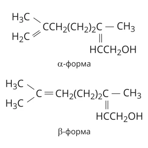 Структурные формулы изомеров гераниола
