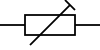Trimmer resistor as rheostat symbol GOST.svg