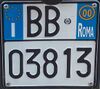Targa automobilistica Italia 1999 BB 03813 Roma motocicletta.jpg