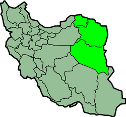 Map showing the pre-2004 Хорасан çĕрĕ. Иран.
