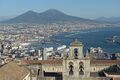 Naples from the Castello Sant Elmo with Abbazia San Martino the port and the Vesuv.jpg