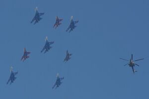 "Russian Knights" "Strizhi"and Helicopter Mi-28. (4508516152).jpg