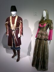Azerbaijan national costume from Ganja in Heydar Aliyev Center.jpg